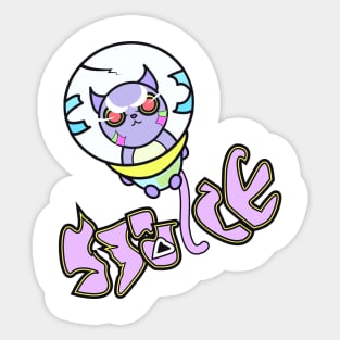space cat angry purple kitten Sticker